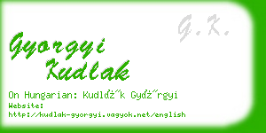 gyorgyi kudlak business card